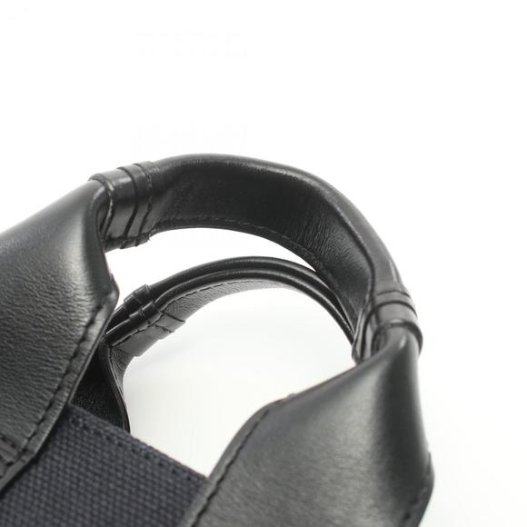 Chloé Chloe WOODY Handbag Canvas Leather Women's Navy Black - Picture 7 of 9